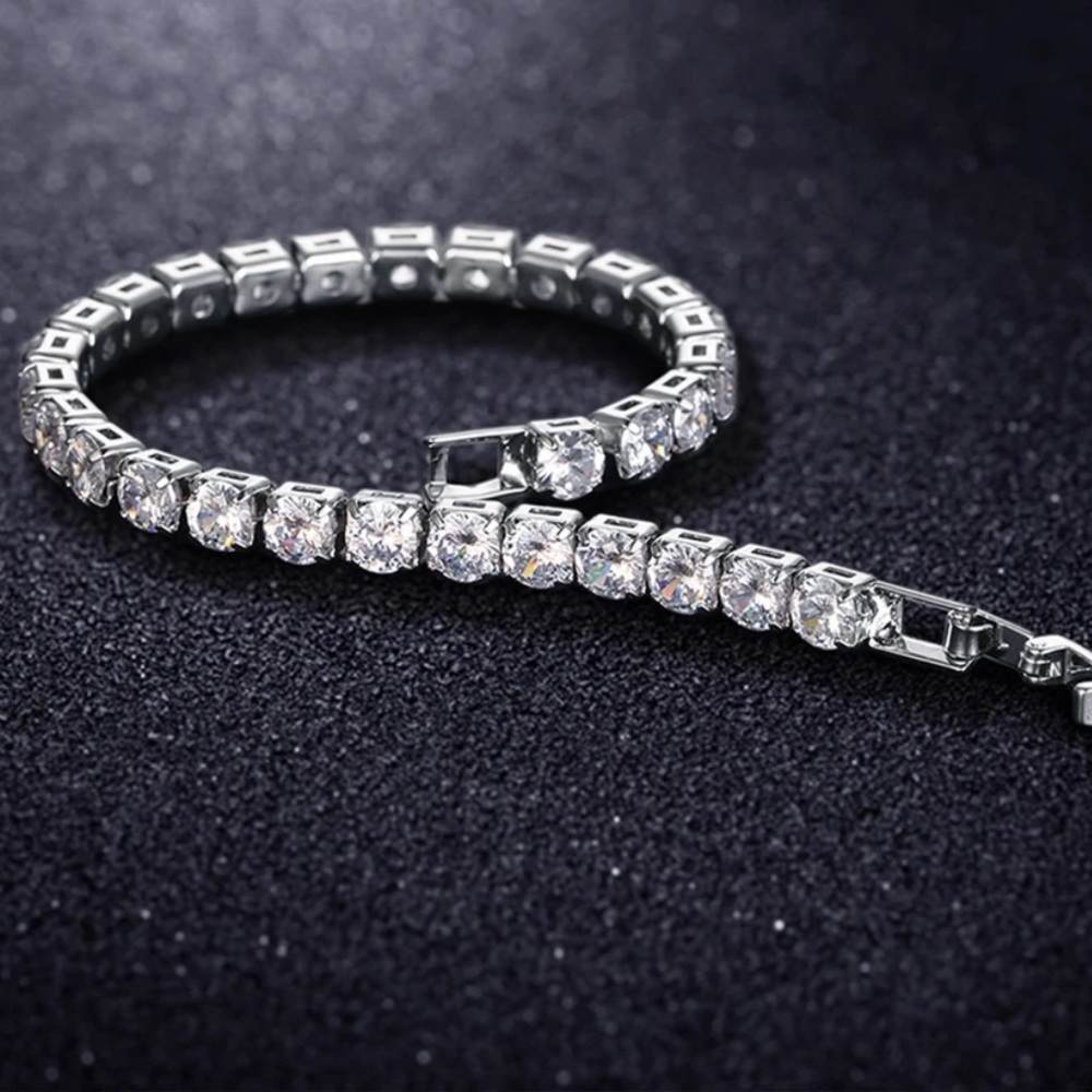 Sterling Silver CZ tennis bracelet - Picture 3 of 4